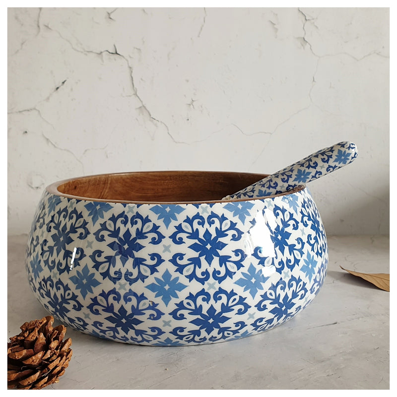 Salad Bowl - Large - Stainless Steel Servers - Moroccan Floret