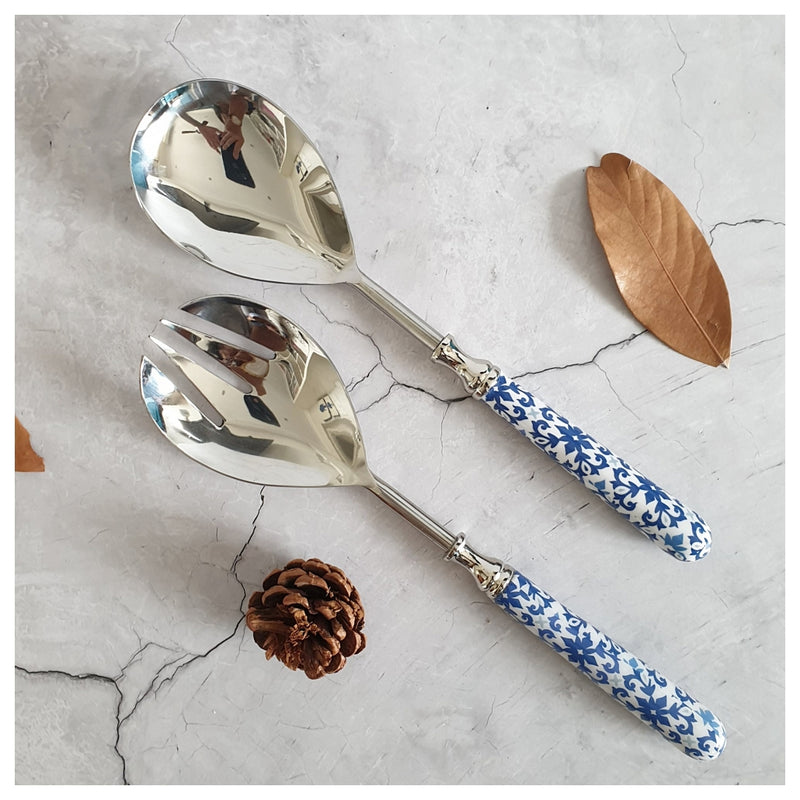 Salad Bowl - Large - Stainless Steel Servers - Moroccan Floret