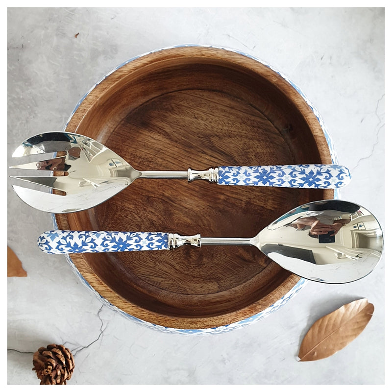 Salad Bowl - Large - Stainless Steel Servers - Moroccan Floret