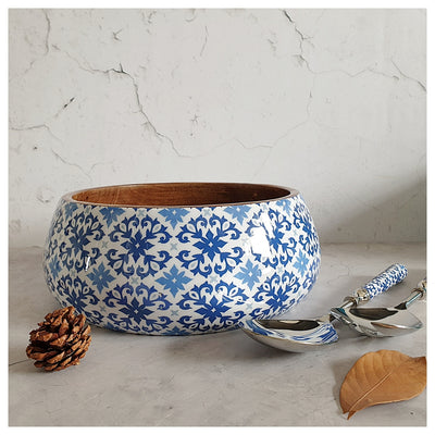 Salad Bowl - Large - Stainless Steel Servers - Moroccan Floret