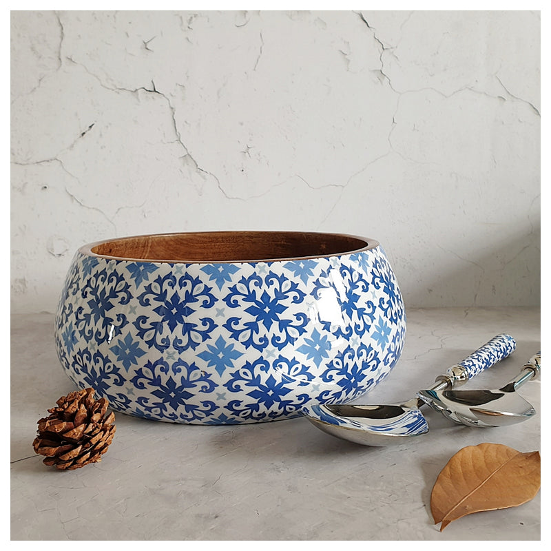 Salad Bowl - Large - Stainless Steel Servers - Moroccan Floret