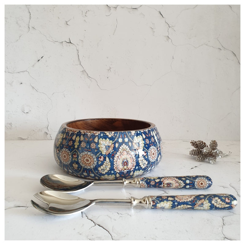 Salad Bowl - Medium - Stainless Steel Servers - Blue Popular
