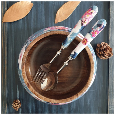 Salad Bowl - Medium - Stainless Steel Servers - Desert Rose Grey