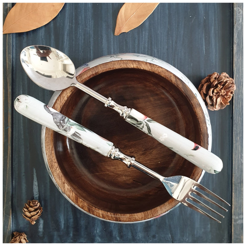 Salad Bowl - Medium - Stainless Steel Servers - Mayura