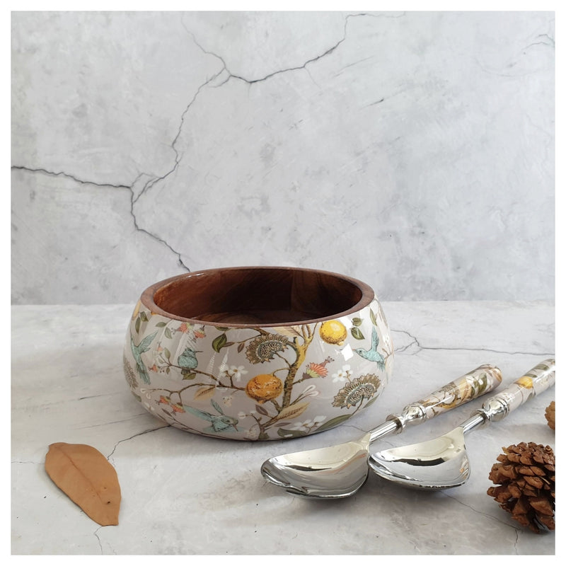 Salad Bowl - Medium - Stainless Steel Servers - Humming Bird
