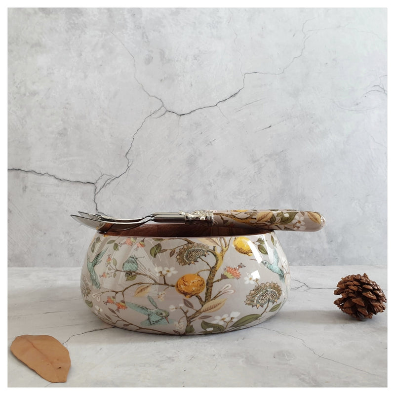 Salad Bowl - Medium - Stainless Steel Servers - Humming Bird