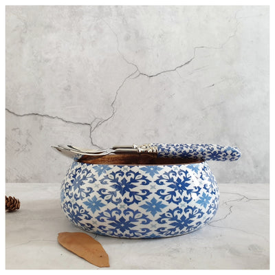 Salad Bowl - Medium - Stainless Steel Servers - Moroccan Floret