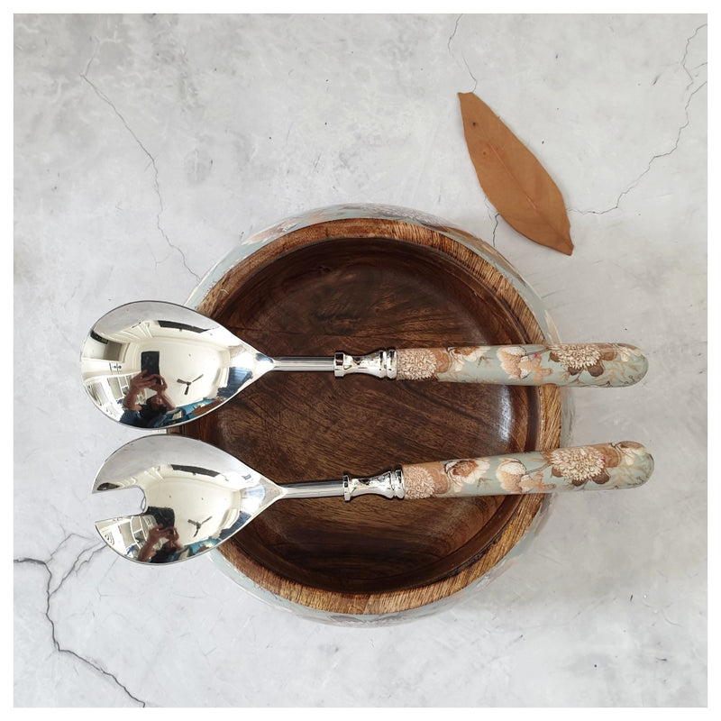 Salad Bowl - Medium - Stainless Steel Servers - Summer Rain
