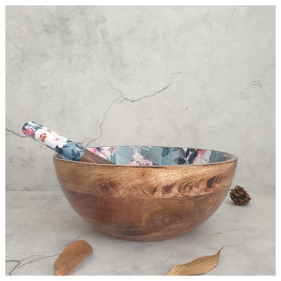Salad Bowl - (X Large) - Wooden Servers - Desert Rose Grey