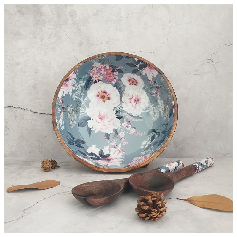 Salad Bowl - (X Large) - Wooden Servers - Desert Rose Grey