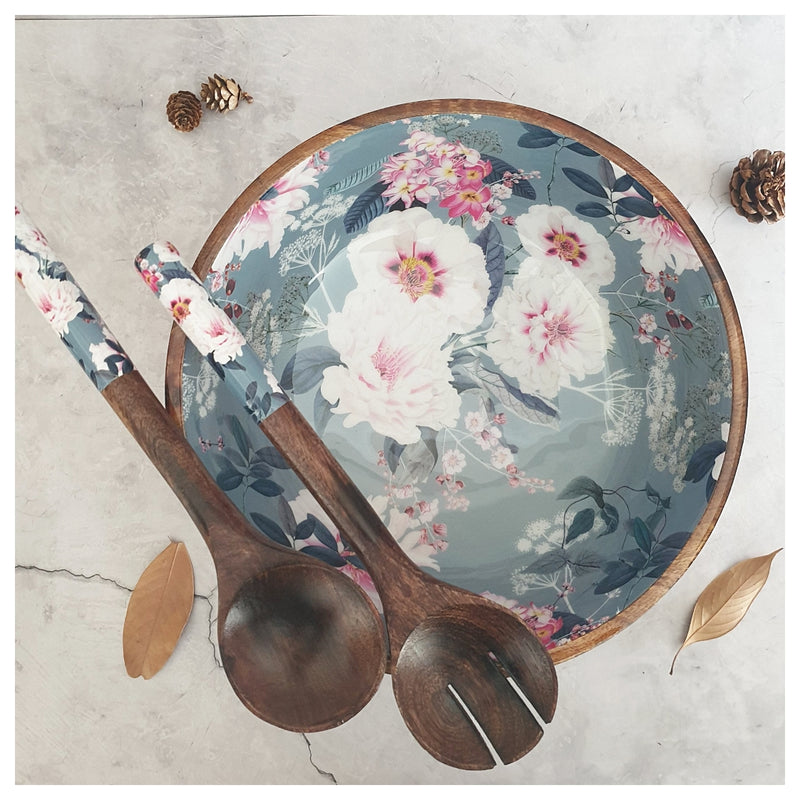 Salad Bowl - (X Large) - Wooden Servers - Desert Rose Grey