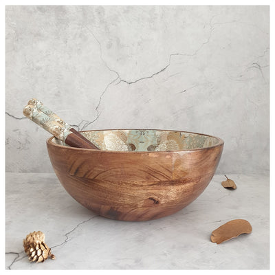 Salad Bowl - (X Large) - Wooden Servers - Summer Rain
