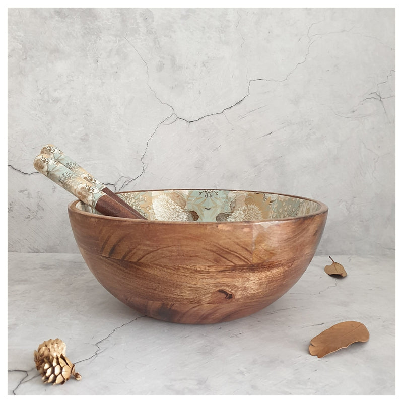 Salad Bowl - (X Large) - Wooden Servers - Summer Rain