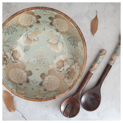 Salad Bowl - (X Large) - Wooden Servers - Summer Rain