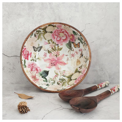 Salad Bowl - (X Large) - Wooden Servers - Alice in Wonderland