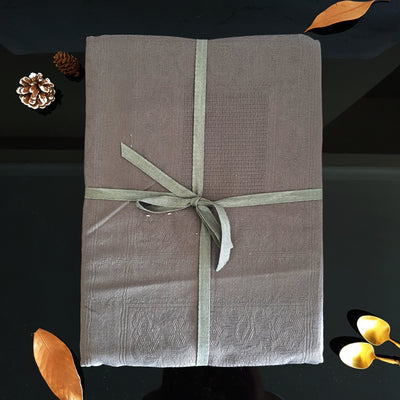 Table Cloth - Grey Embroidered