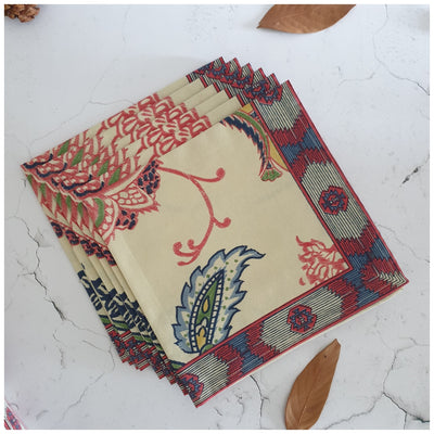 TABLEMATS & NAPKINS IN COTTON - Babylon (Set of 6 each)