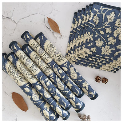 TABLEMATS & NAPKINS IN COTTON -  Dandellion (Set of 6 each)