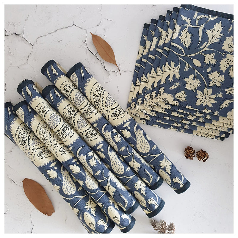 TABLEMATS & NAPKINS IN COTTON -  Dandellion (Set of 6 each)