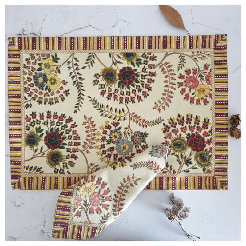 TABLEMATS & NAPKINS IN COTTON -  Agra (Set of 6 each)