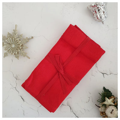 Table Napkins (Set of 4) - Christmas Collection (Red)