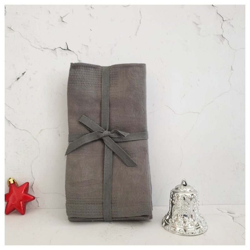 Table Napkins (Set of 4) - Christmas Collection (Grey)