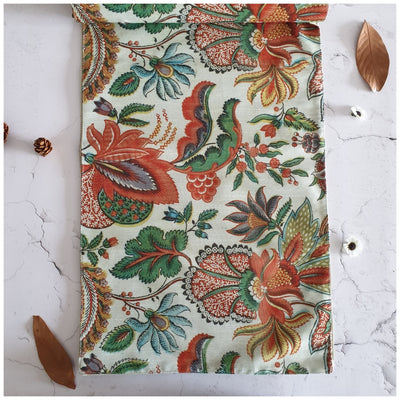 TABLE RUNNER IN DUPON SILK - KALAMKARI