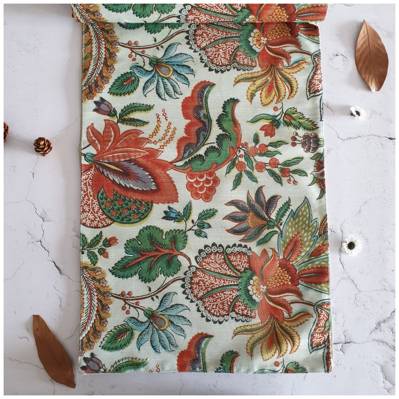 TABLE RUNNER IN DUPON SILK - KALAMKARI