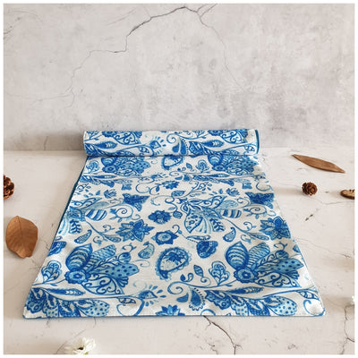 TABLE RUNNER IN DUPON SILK - WATER LILY