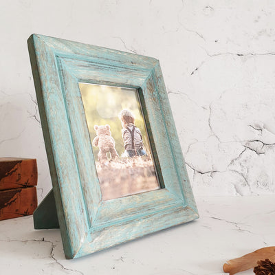 Photo Frame - Distress Blue - Solid