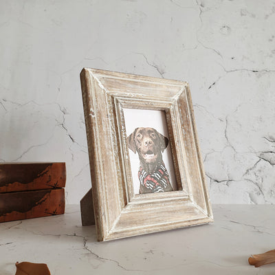 Photo Frame - Distress Natural Beige - Solid