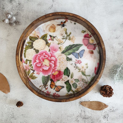 SERVING TRAY WITH HANDLE CUTS - ROUND - ALICE IN WONDERLAND