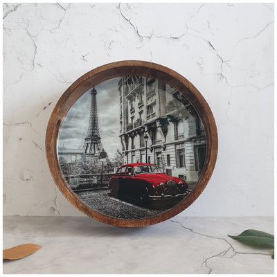 SERVING TRAY WITH HANDLE CUTS - ROUND - PARIS