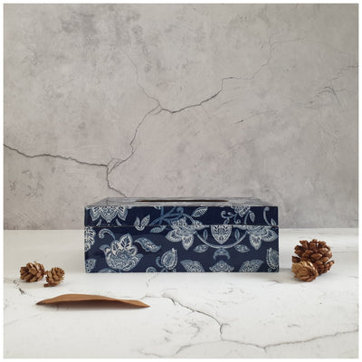 Tissue Box - Cotton Blue