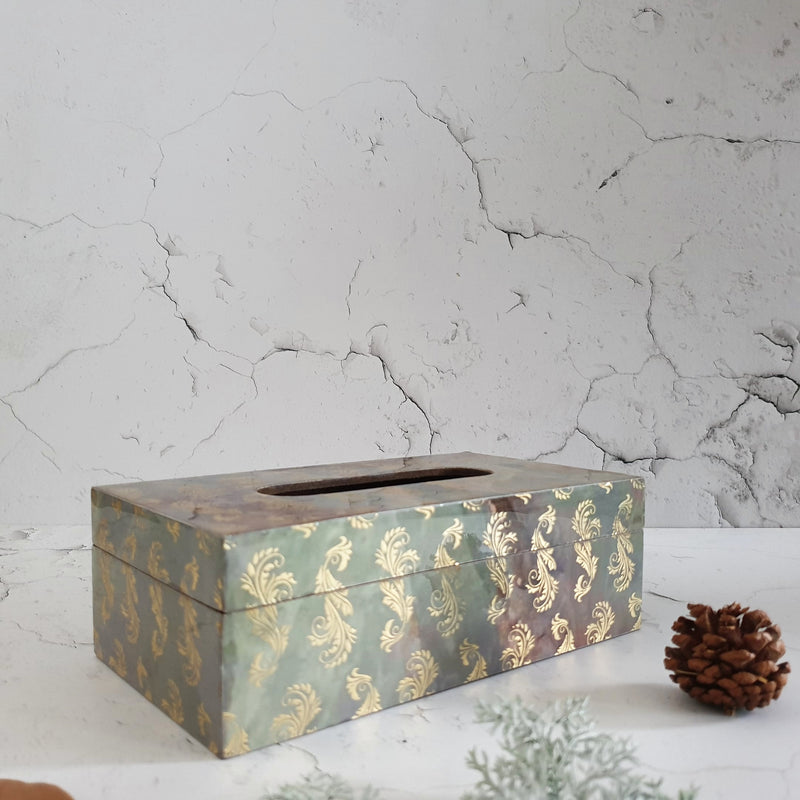 Tissue Box - Mughal Feather
