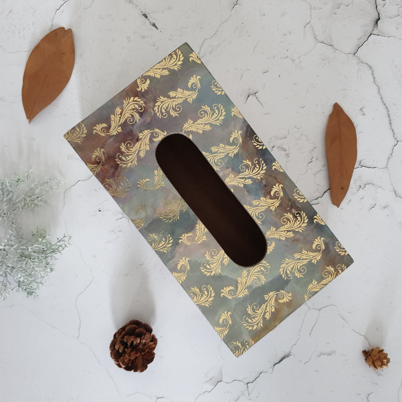 Tissue Box - Mughal Feather