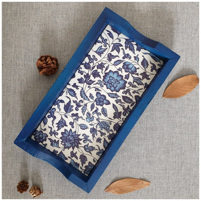 Serving Tray - Rectangle - Small - Indigo Blue Floral