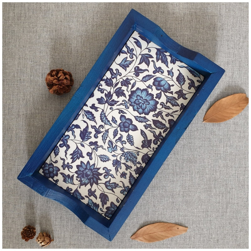 Serving Tray - Rectangle - Small - Indigo Blue Floral