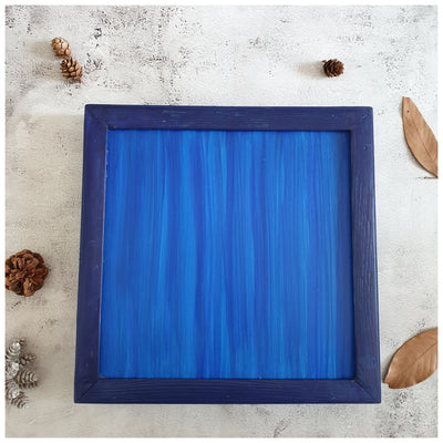 Serving Tray - Square - Medium - Floral Bloom - Indigo