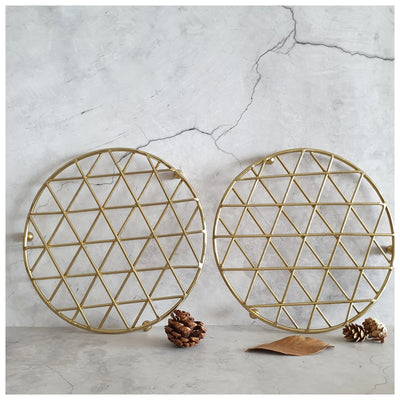 TRIVETS - METAL - ROUND (Set of 2) - GOLD