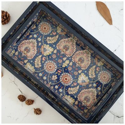 SERVING TRAY - RECTANGLE  - Set of 2 - Blue Popular