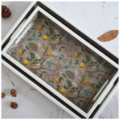 SERVING TRAY - RECTANGLE  - Set of 2 - Humming Bird