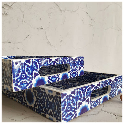 SERVING TRAY - RECTANGLE  - Set of 2 - Shibori
