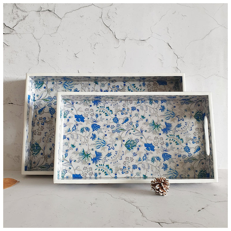 SERVING TRAY - RECTANGLE  - Set of 2 - Caribbean Floral