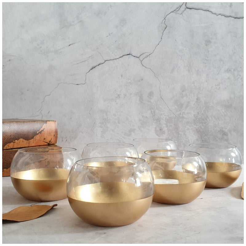 Tea Light Holder - Gold Dust - Set of 6