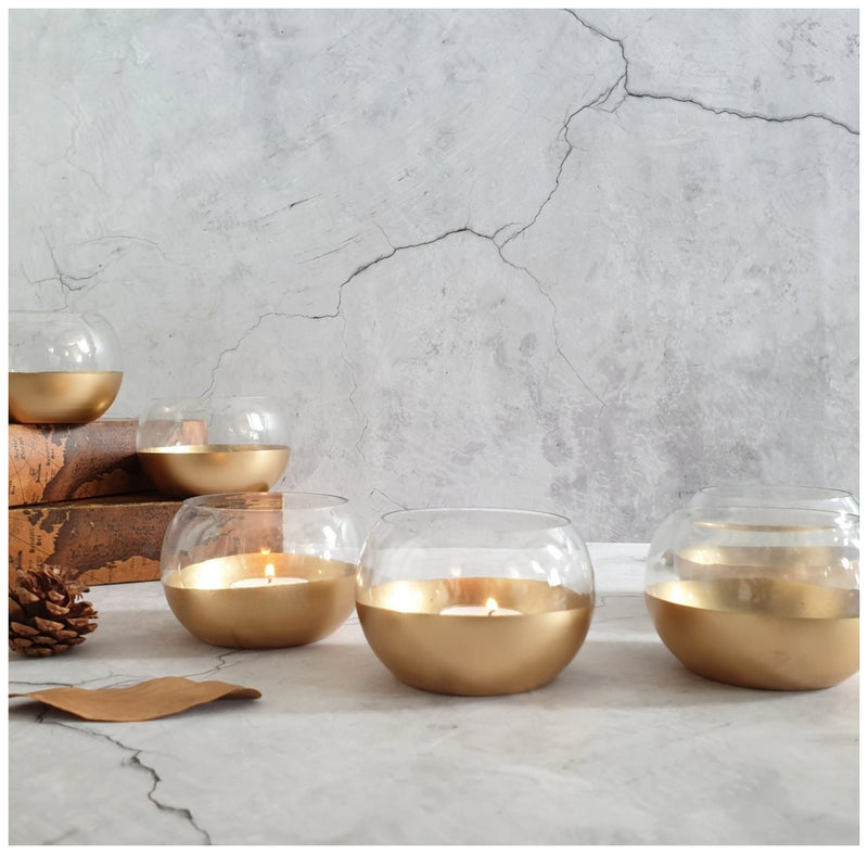 Tea Light Holder - Gold Dust - Set of 6