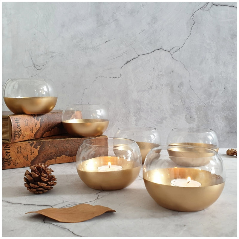 Tea Light Holder - Gold Dust - Set of 6
