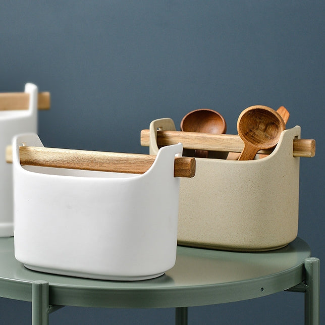 Ceramic - Cutlery Holder - White Sands