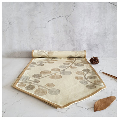TABLE RUNNER IN COTTON - GOLD LEAF