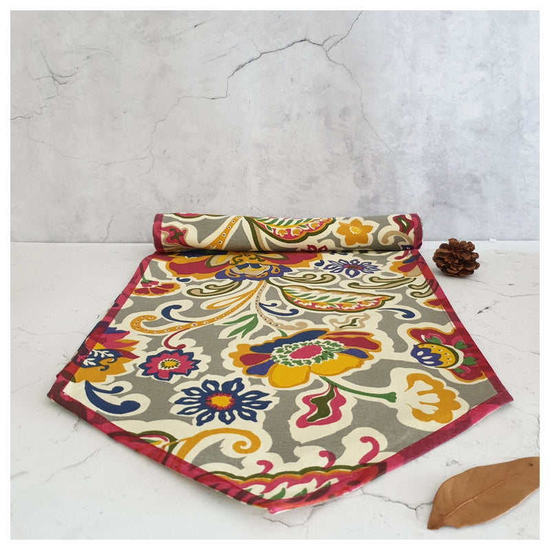 TABLE RUNNER IN COTTON - RAINBOW